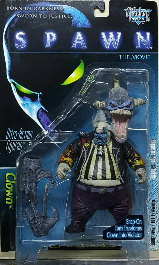 Mcfarlane 11101 再生俠 電影系列 小丑 三角魔 約翰·李古查摩 Spawn The Movie Ultra-Action Figures Clown With Snap-On Parts Transforms To Violator John Leguizamo (Buy-Spk) 1