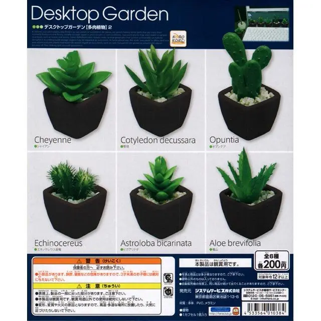Koro Koro 01038 桌上仿真盆栽 多肉植物第二彈  扭蛋套裝 Desktop Garden Succulent Plants 2 Cheyenne Cotyledon Decussara Opuntia Echinocereus Astroloba Bicarinata Aloe Brevifolia Set (Buy-Spk) 存 1