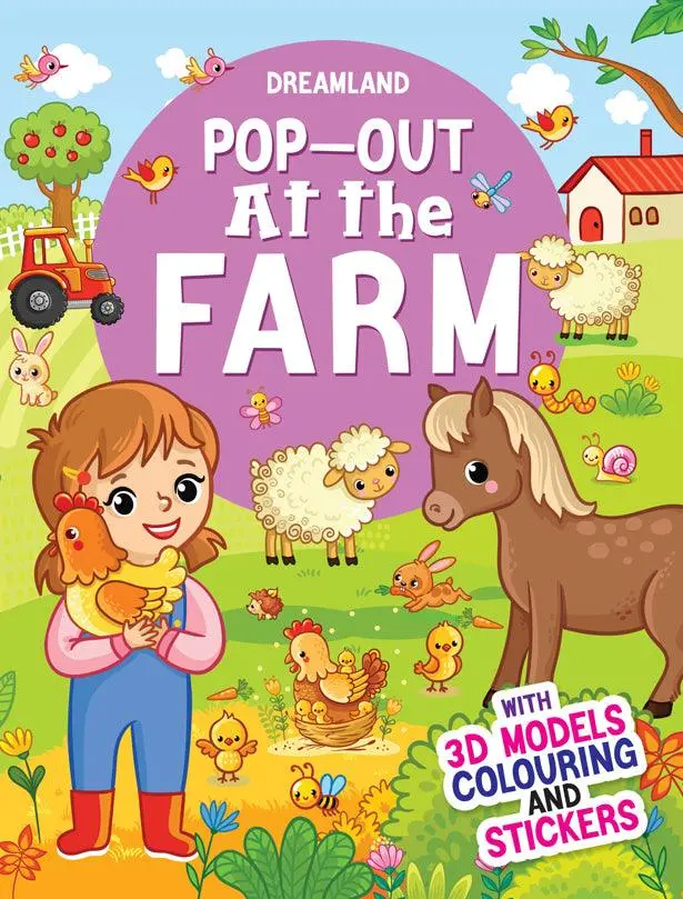 Dreamland Pop-Out At The Farm With 3D Models Colouring Stickers - An Interactive & Activity Book For Kids (English) 1