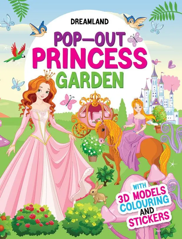Dreamland Pop-Out Princess Garden With 3D Models Colouring Stickers - An Interactive & Activity Book For Kids (English) 1