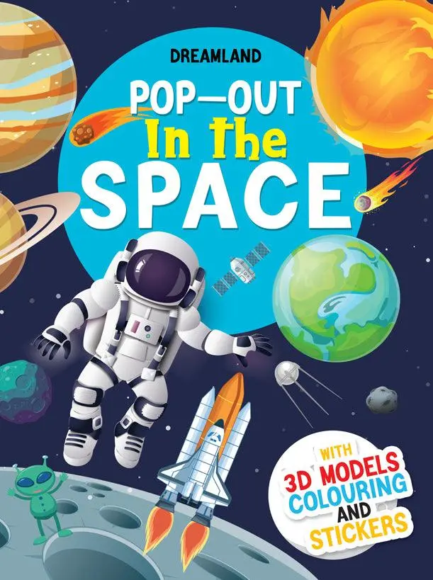 Dreamland Pop-Out In The Space With 3D Models Colouring Stickers - An Interactive & Activity Book For Kids (English) 1