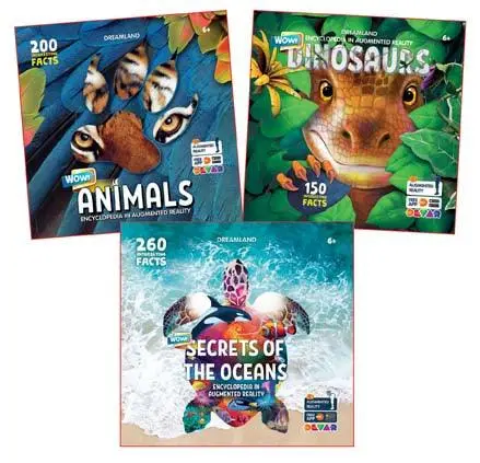 Dreamland Wow! Encyclopaedia In Augmented Reality Series - A Reference Book For Kids - Set Of 3 Books(English) 1