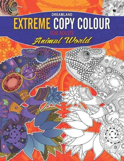 Dreamland Extreme Copy Colour- Animal World - A Drawing Painting & Colouring Book For Adults (English) 1