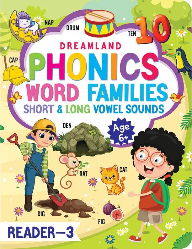 Dreamland Phonics Reader 3 - Word Families Short And Long Vowel Sounds - An Early Learning Book For Kids (English) 1