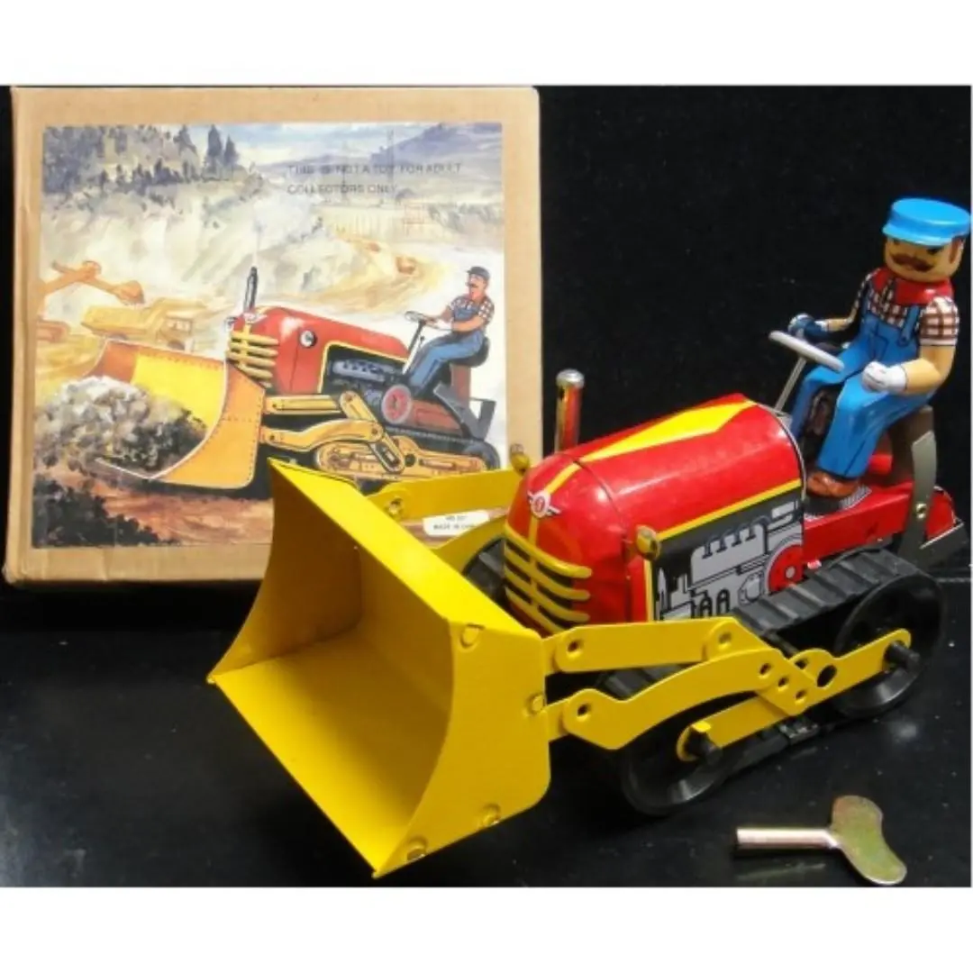 Tin Toys Ms357 Wind-Up Action Collection Classic Bulldozer 鐵皮上鍊工程車系列 推土機 剷泥車 2