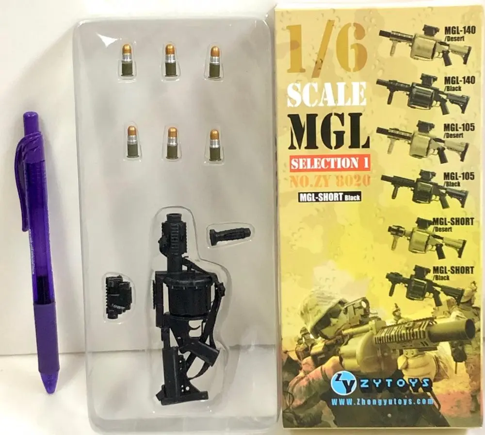 1/6 Zytoys Mgl Selection 1 No. Zy8020 Toy Short Gun Mgl-Short Black 12‘ 軍人公仔用 現代槍械 武器 (Piu125 店) 1