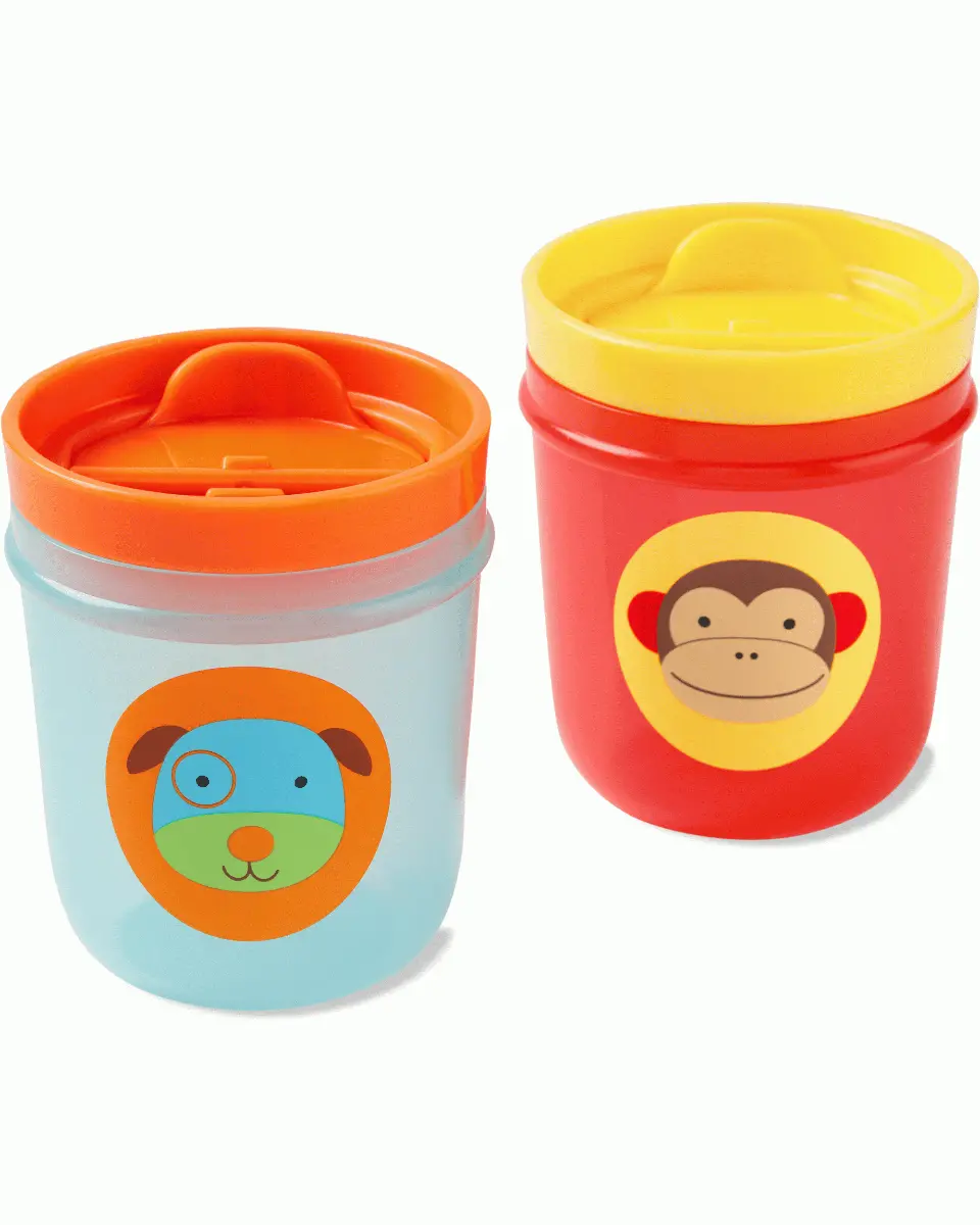 Skip Hop Zoo Tumbler Cup Monkey-Dog - Cups & Sipper For Ages 1-4 Years 1
