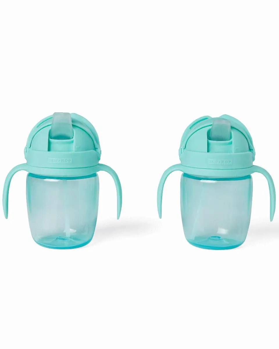 Skip Hop Sip-To-Straw Cup Two Tone Teal - Cup & Sipper For Ages 1-3 Years 1