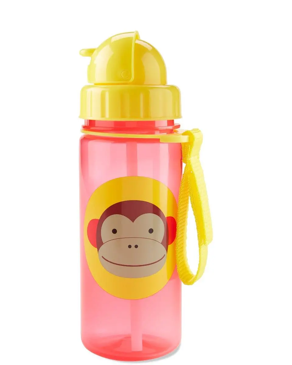 Skip Hop Zoo Back To School Straw Bottle Pp Monkey - Sipper For Ages 1-3 Years 1