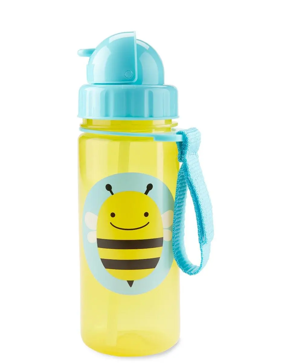 Skip Hop Zoo Back To School Straw Bottle Pp Bee - Sipper For Ages 1-3 Years 1