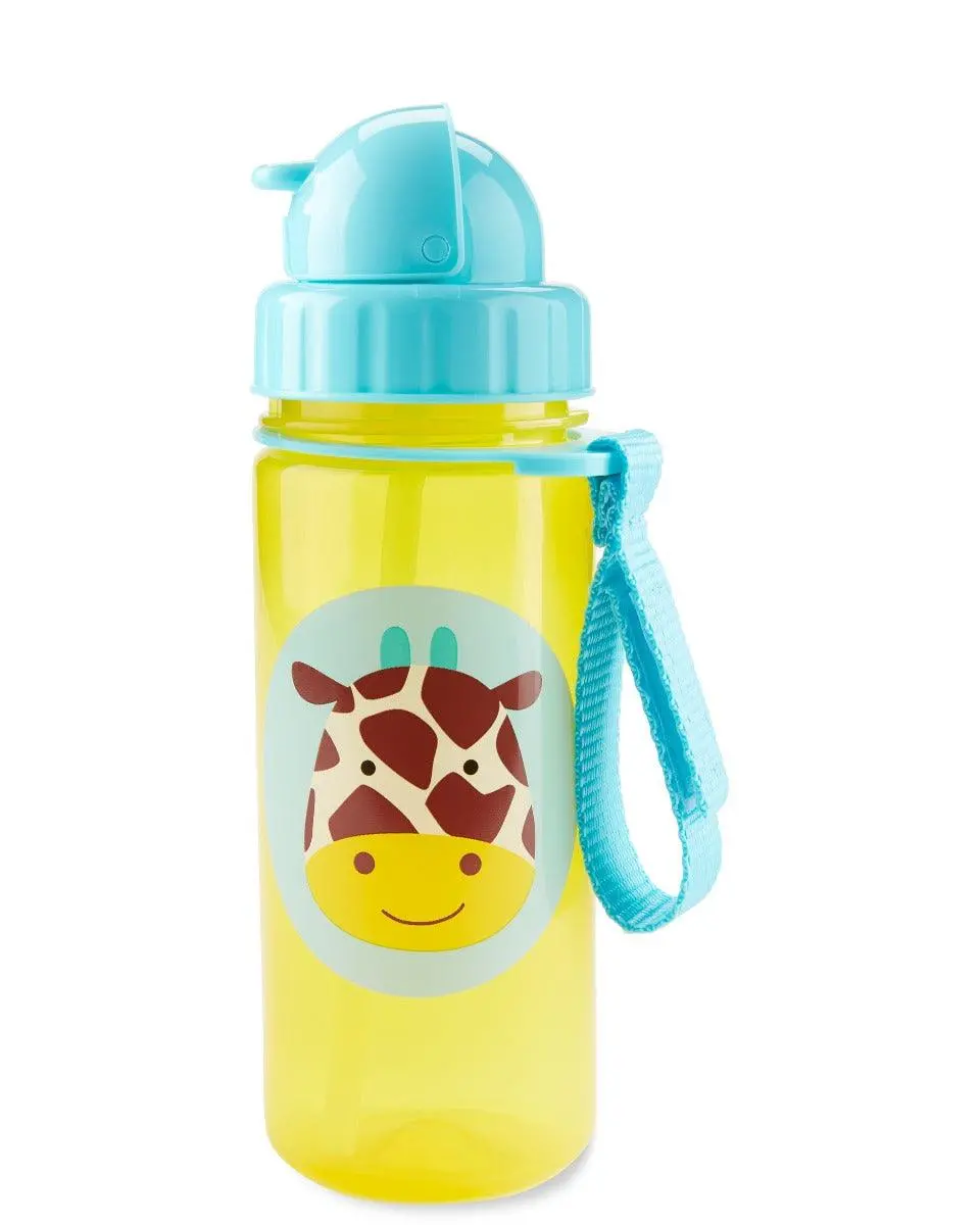 Skip Hop Zoo Back To School Straw Bottle Pp Giraffe - Sipper For Ages 1-3 Years 1
