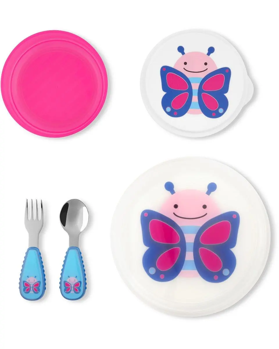 Skip Hop Zoo Table Ready Mealtime Set Butterfly - Weaning Accessory For Ages 0-4 Years 1