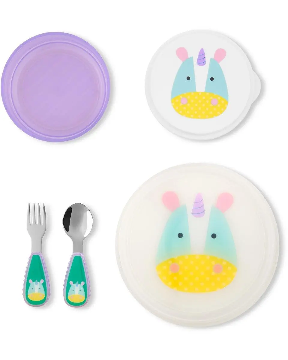 Skip Hop Zoo Table Ready Mealtime Set Unicorn - Weaning Accessory For Ages 0-4 Years 1