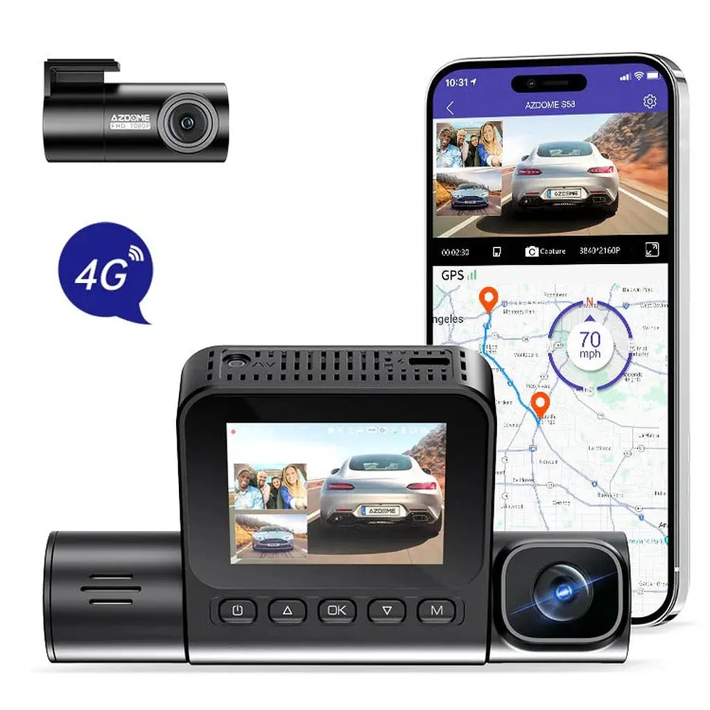 Azdome S58 4G Lte 3Ch Dash Cam With 2.4" Ips Screen 1