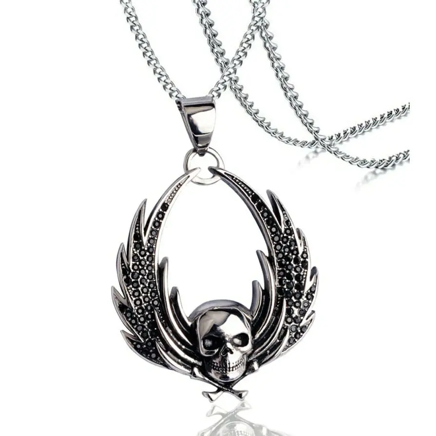 Angel Skull Crystal Pendant 1