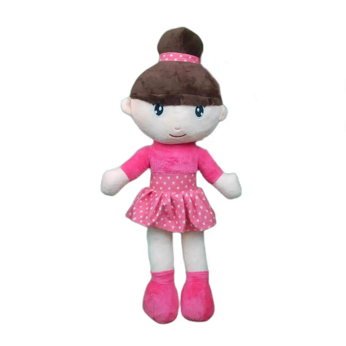 Play Hour Bella Rag Doll Plush Soft Toy Wearing Pink Polka Dot Frock For Ages 3 Years And Up, 45Cm 1