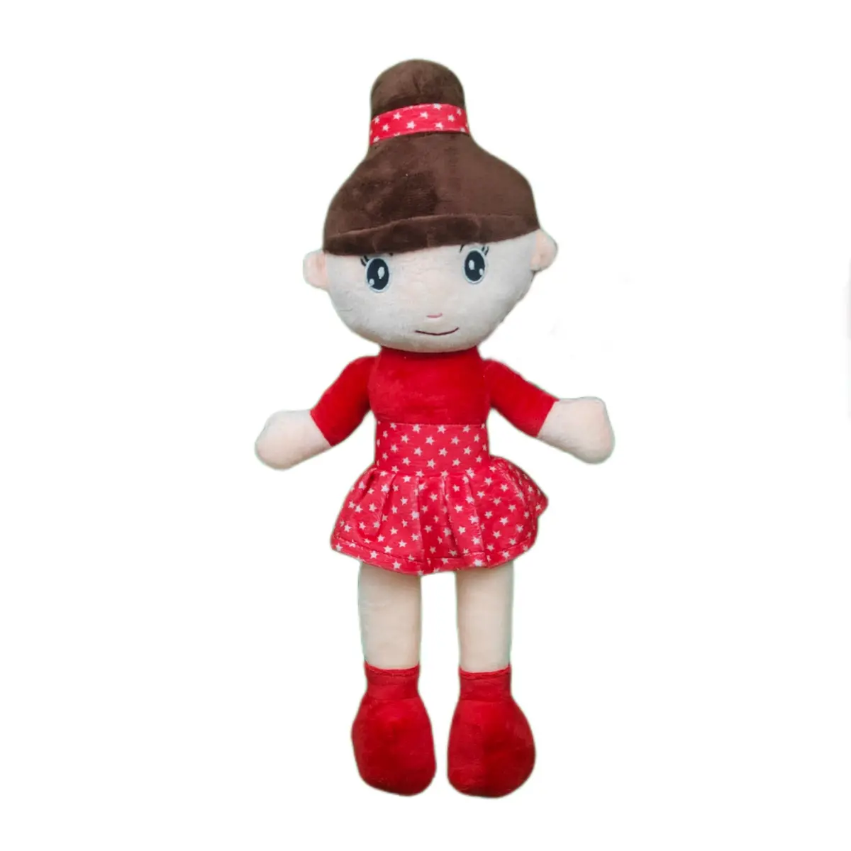 Play Hour Bella Rag Doll Plush Soft Toy Wearing Red Polka Dot Frock For Ages 3 Years And Up, 45Cm 1