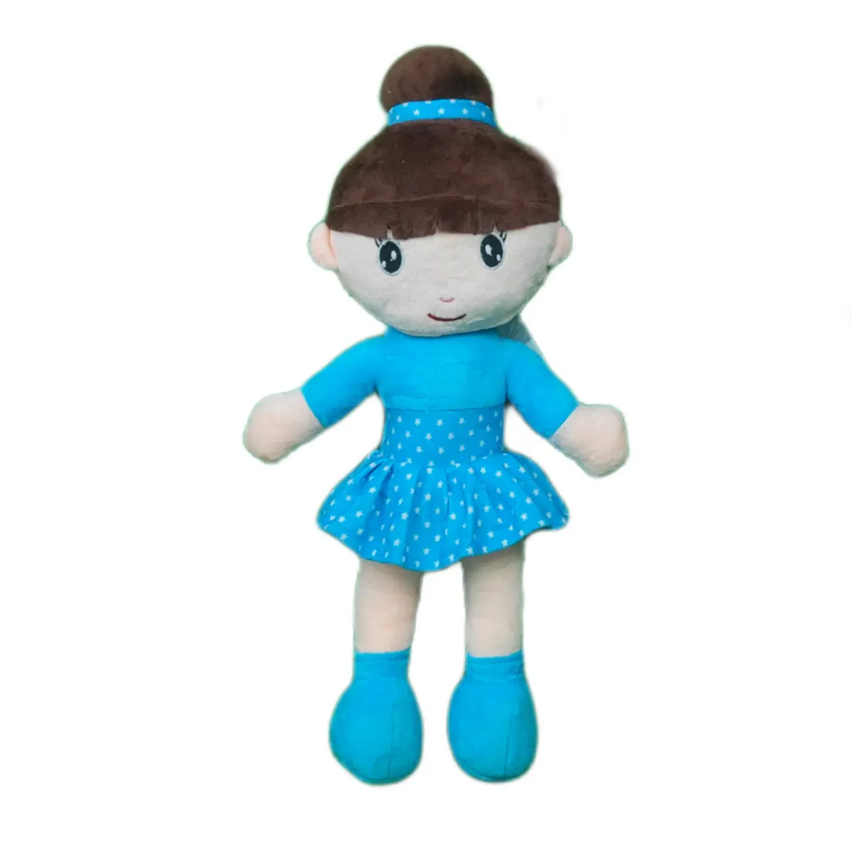 Play Hour Bella Rag Doll Plush Soft Toy Wearing Sky Polka Dot Frock For Ages 3 Years And Up, 45Cm 1