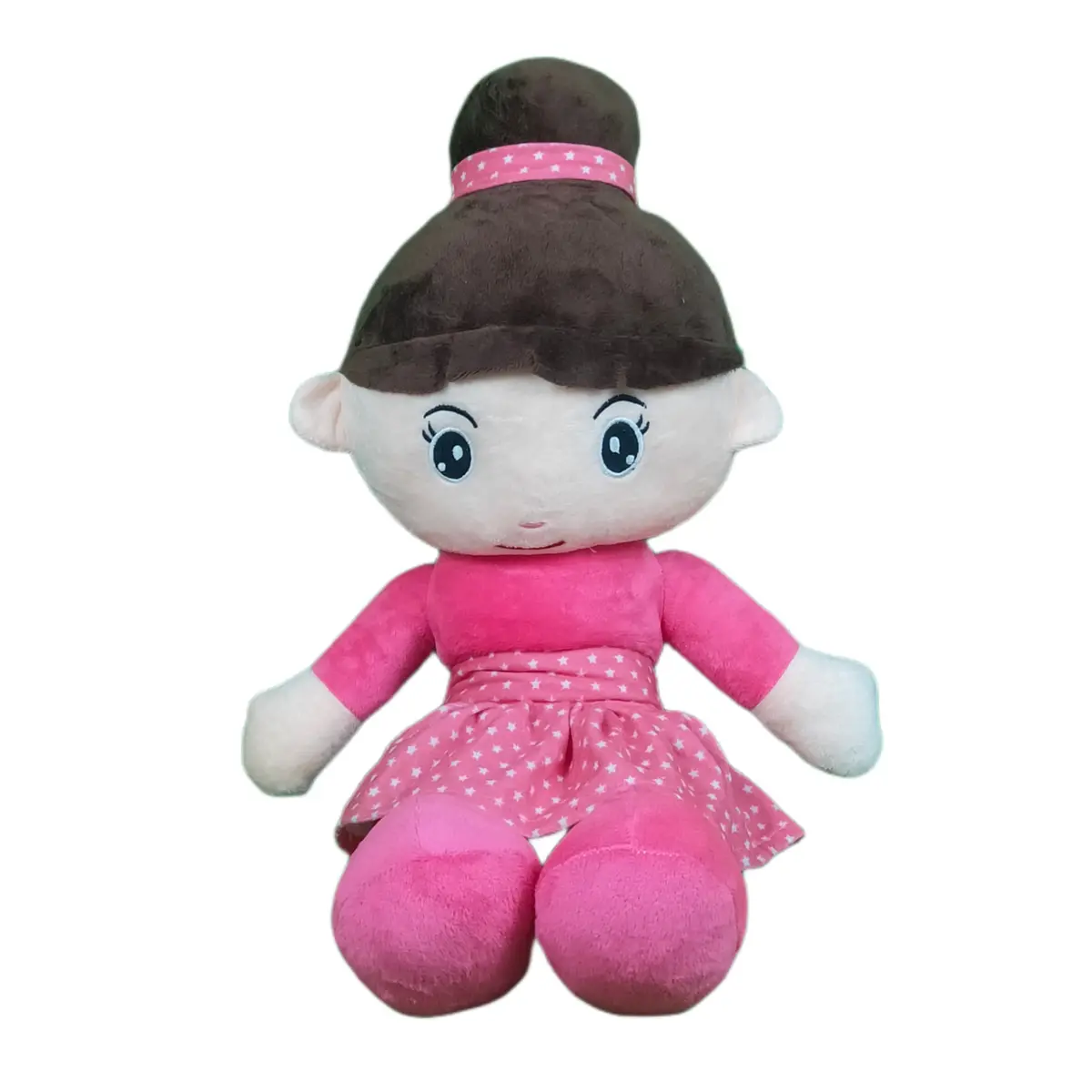 Play Hour Bella Rag Doll Plush Soft Toy Wearing Pink Polka Dot Frock For Ages 3 Years And Up, 65Cm 1