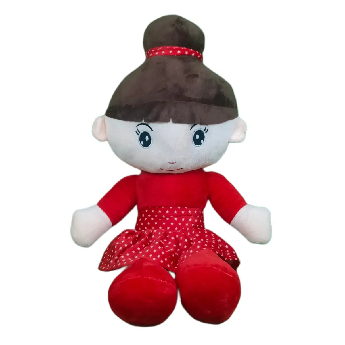 Play Hour Bella Rag Doll Plush Soft Toy Wearing Red Polka Dot Frock For Ages 3 Years And Up, 65Cm 1