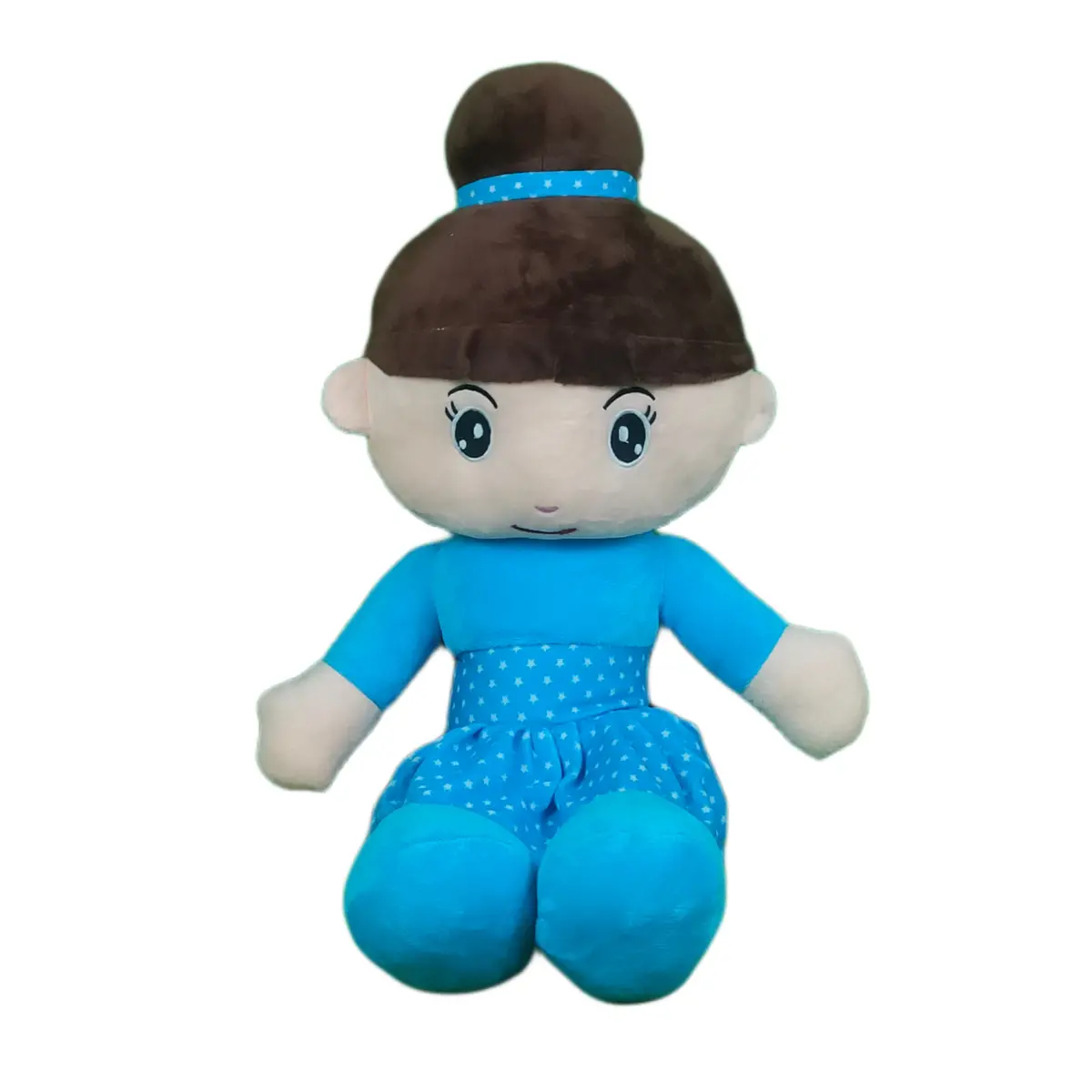 Play Hour Bella Rag Doll Plush Soft Toy Wearing Sky Polka Dot Frock For Ages 3 Years And Up, 65Cm 1