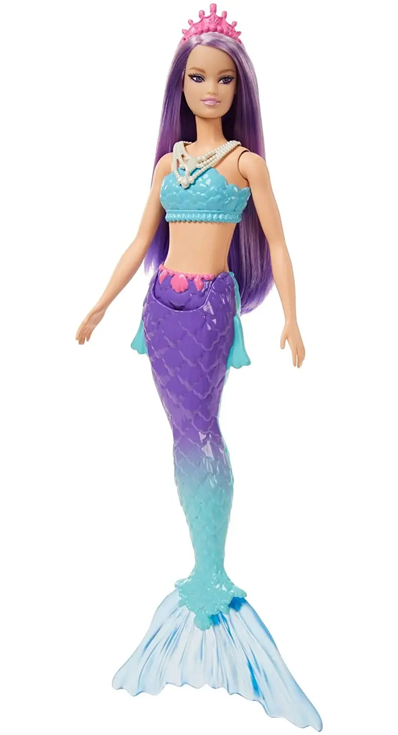 Barbie Dreamtopia Mermaid Doll (Purple Hair) With Blue & Purple Ombre Mermaid Tail And Tiara, Toy For Kids Ages 3 Yrs & Up 1