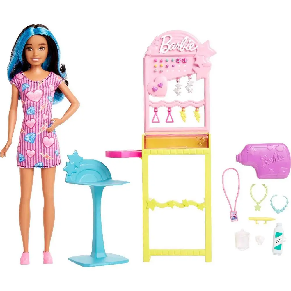 Barbie Skipper Doll And Ear-Piercer Set With Piercing Tool And Accessories, First Jobs 1