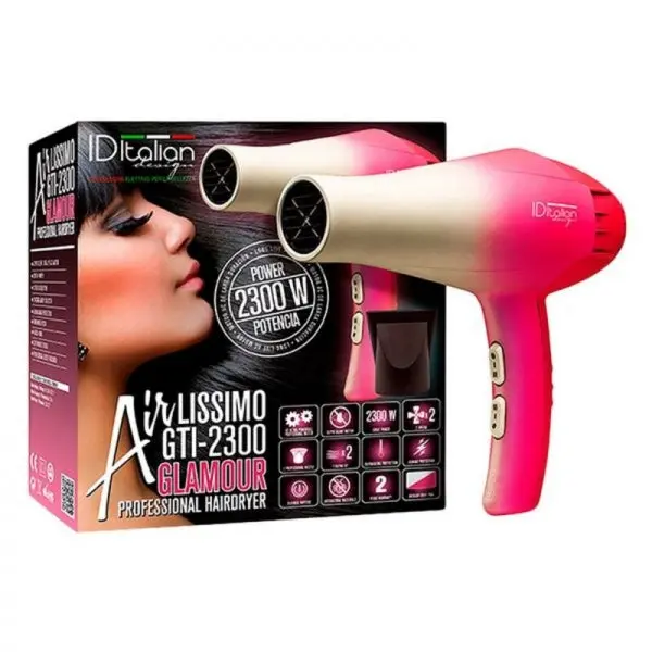 Hair Dryer "Airlissimo" In Pink By Id Italian Design - Adjustable Hair Dryer 1