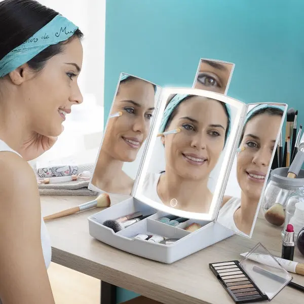 Make-Up Mirror "Ledflect" 4-In-1 With Led Magnifying Mirror 1