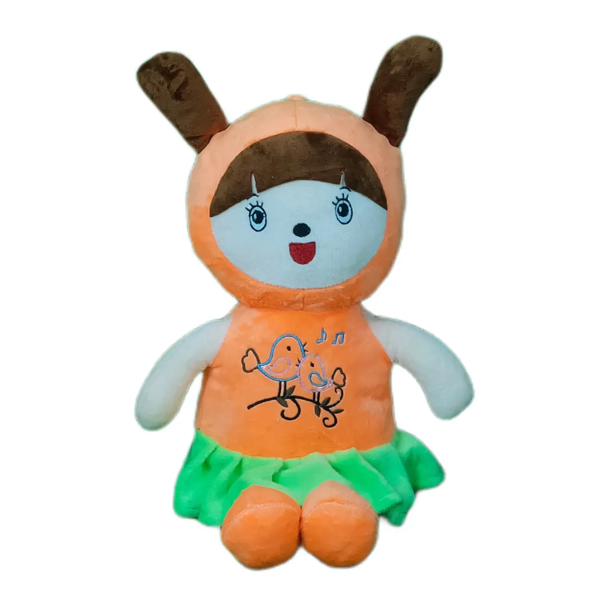 Play Hour Coco Rag Doll Plush Soft Toy Wearing Orange Frock For Ages 3 Years And Up, 45Cm 1