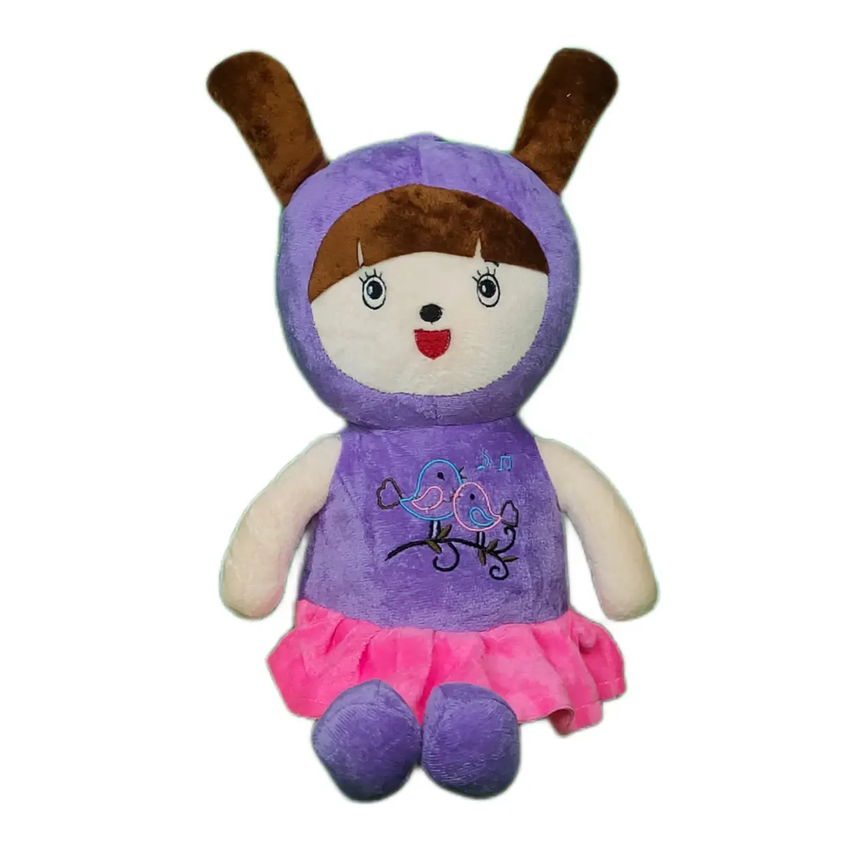 Play Hour Coco Rag Doll Plush Soft Toy Wearing Purple Frock For Ages 3 Years And Up, 45Cm 1