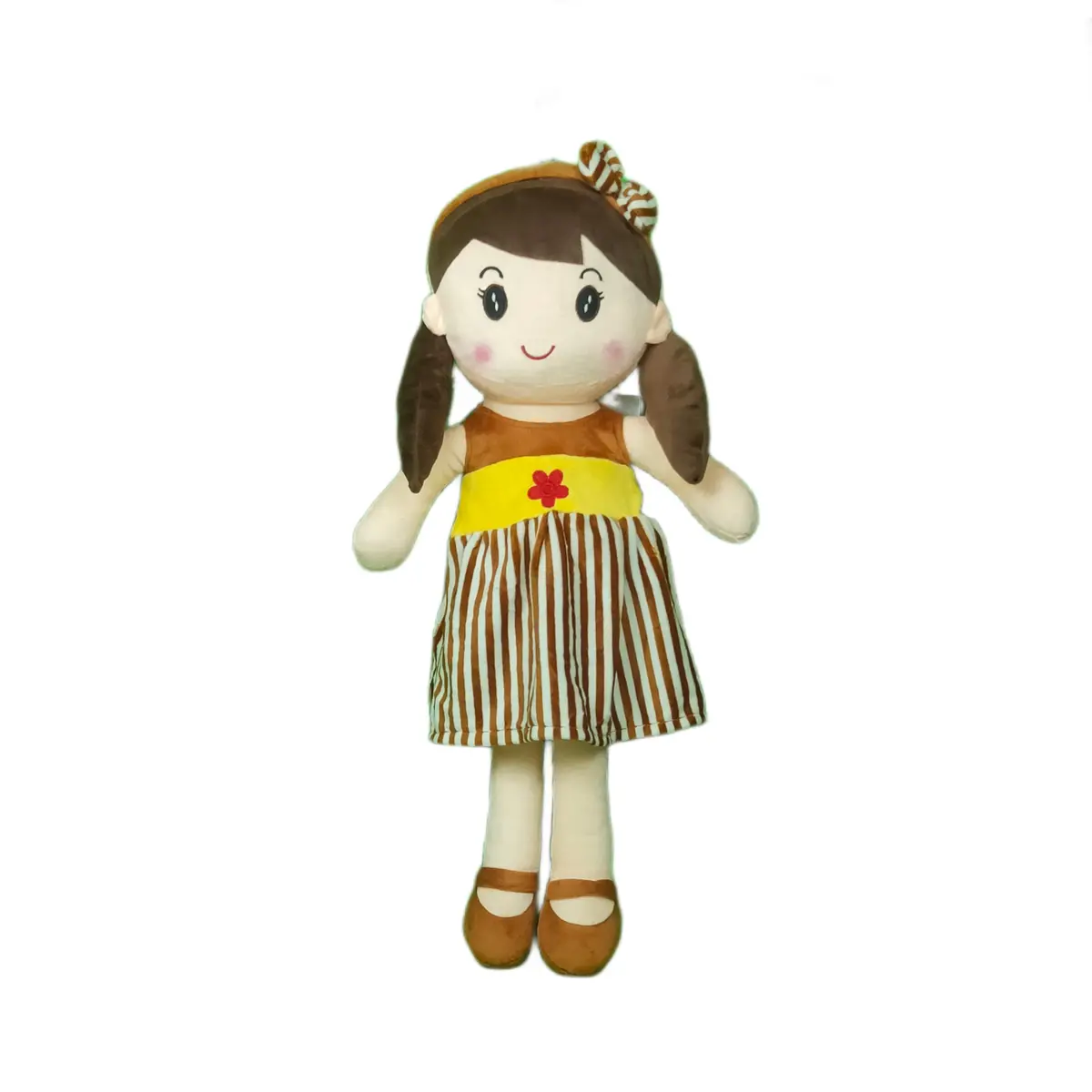 Play Hour Winky Rag Doll Plush Soft Toy Wearing Brown Dress For Ages 3 Years And Up, 60Cm 1