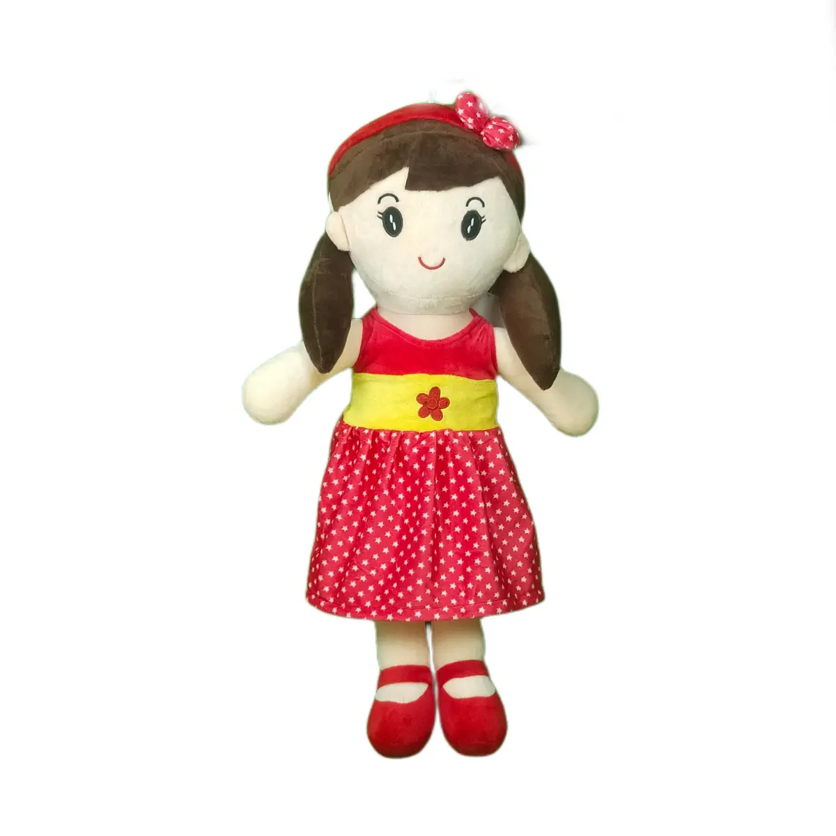 Play Hour Cute Rag Doll Plush Soft Toy Wearing Red Polka Dot Frock For Ages 3 Years And Up, 60Cm 1