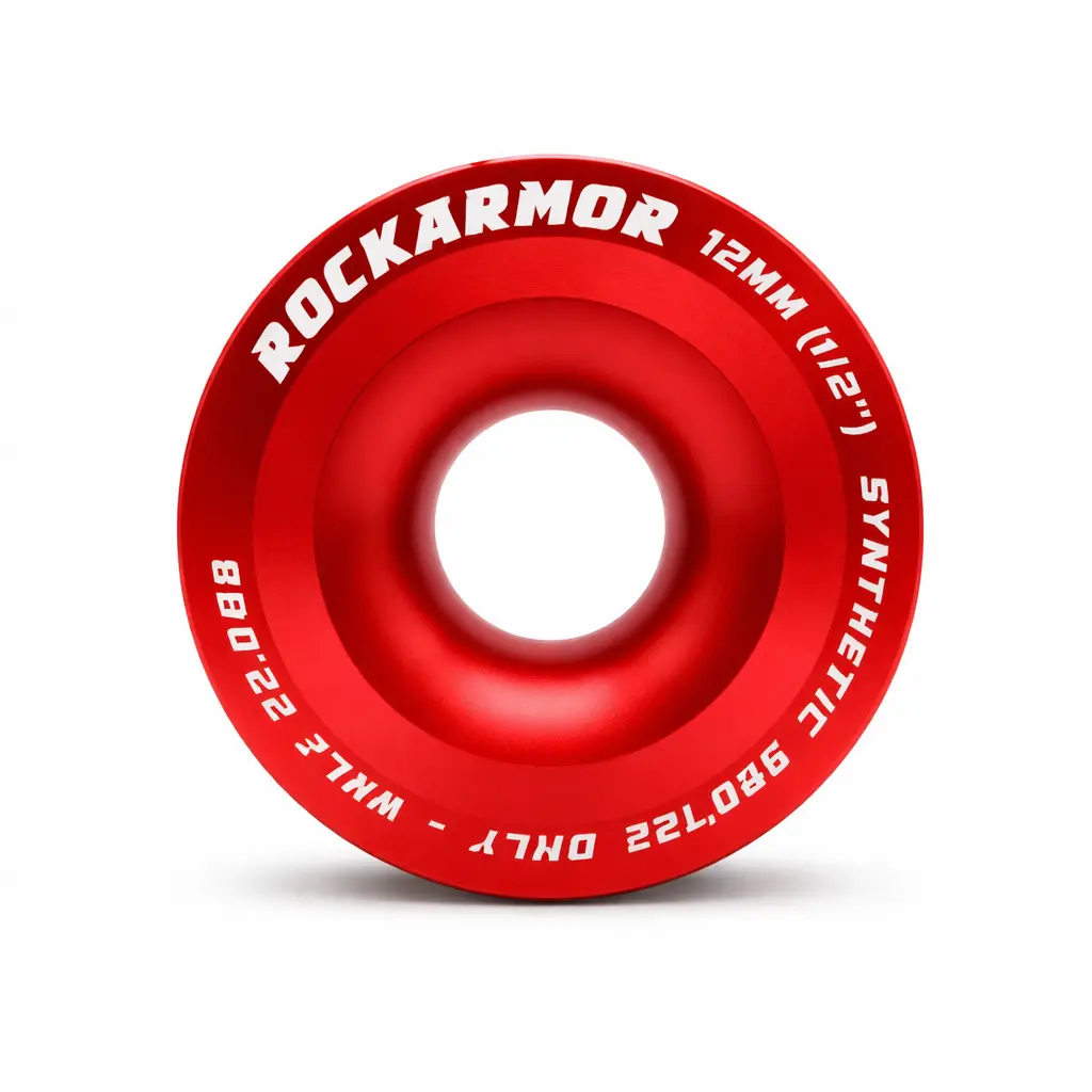 Rope Pulley 120Mm | 12Mm Winch Rope Soft Shackle Red | Rockarmor 4X4 1