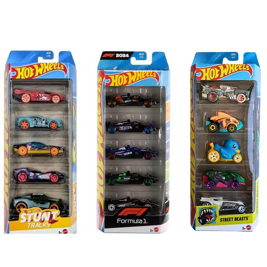 Hot Wheels 15 Car Gift Pack 2025 Combo Of 3 Series Including Formula1, Stunt Track & Street Beast Pack For Kids And Collectors 1