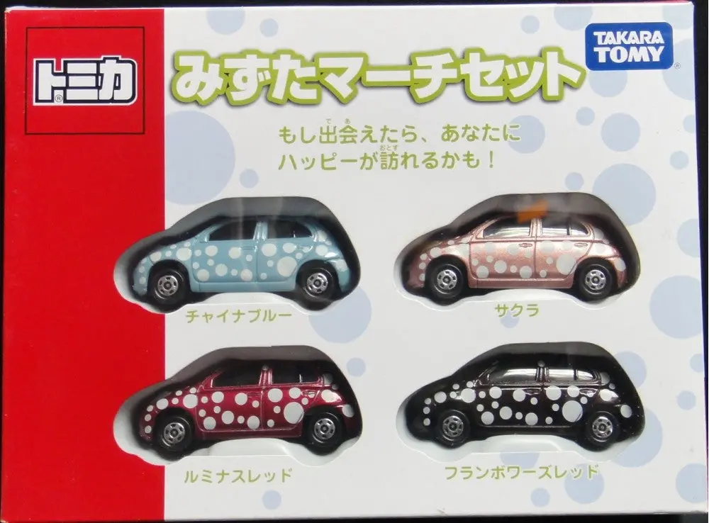 Takara Tomy Tomica 日產 瑪馳 進行曲 馬曲 罵取 麻糬 中國藍 櫻花 發光紅 莓紅色 套裝 Mizuta Nissan March Micra Set China Blue Sakura Luminous Red Flamboo's Red 78585 (Piu-33) 1138589550 1