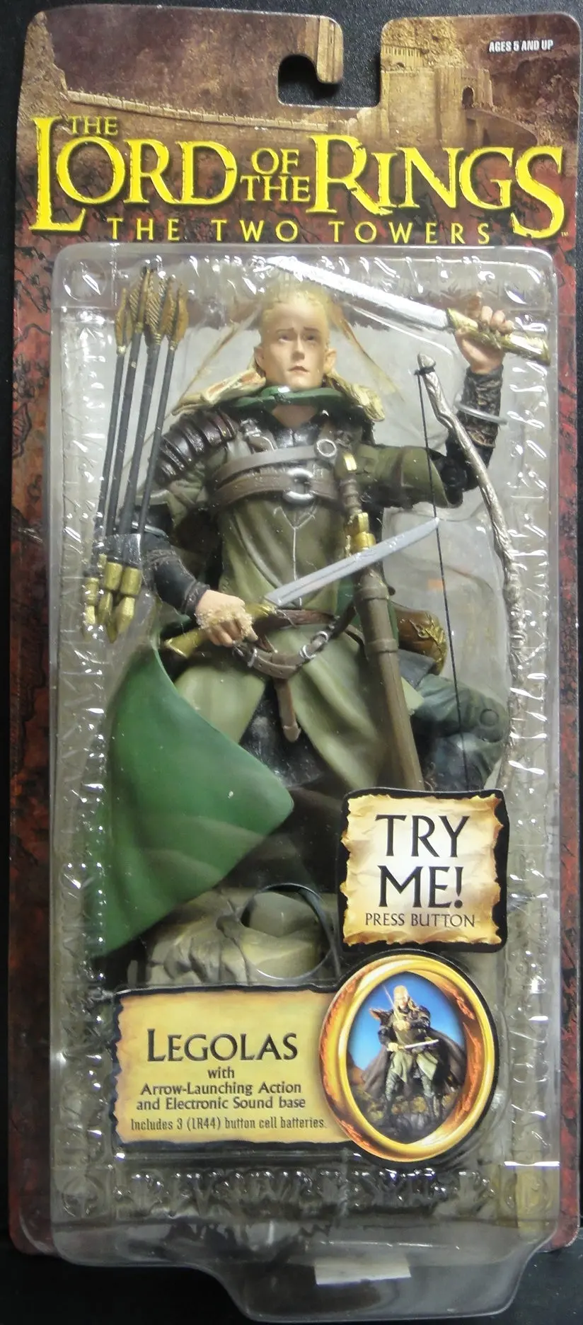 Toy Biz 魔戒二部曲 雙城奇謀 勒苟拉斯 奧蘭度布林 The Lord Of The Rings The Two Towers Legolas With Arrow-Launching Action And Electronic Sound Base Orlando Bloom (Lotr-81663) 1125318855 1