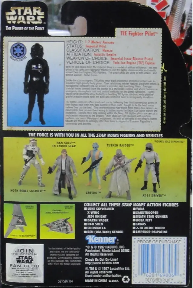 Kenner 星球大戰 金貼 Star Wars Power Of The Force Tie Fighter Pilot With Imperial Blaster Pistol And Rifle 69806 (Pa#0) 2