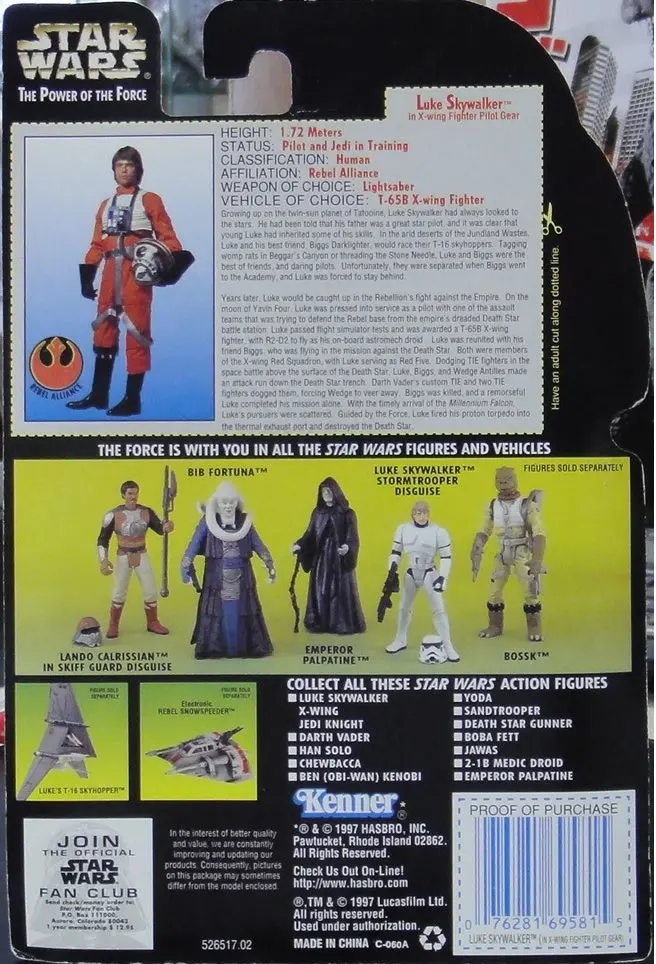 Kenner 星球大戰 Star Wars Power Of The Force Luke Skywalker In X-Wing Fighter Pilot Gear With Lightsaber And Blaster Pistol 69581 (Pa#0) 2