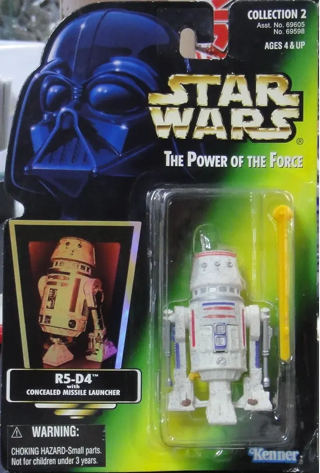 Kenner 星球大戰 R5-D4 With Concealed Missile Launcher 金貼 Star Wars Power Of The Force 69598 (Pa#0) 1