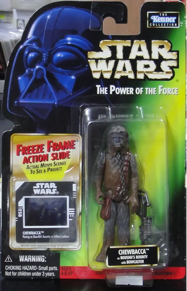 Kenner 星球大戰 朱兒 Star Wars Power Of The Force Chewbacca As Boushh's Bounty With Bowcaster Freeze Frame 69882 (Pa#0) 1