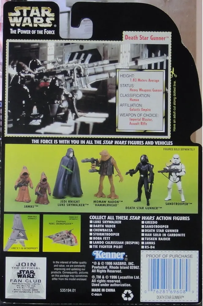 Kenner 星球大戰 Star Wars Power Of The Force Death Star Gunner With Imperial Blaster And Assault Rifle 69608 (Pa#0) 2