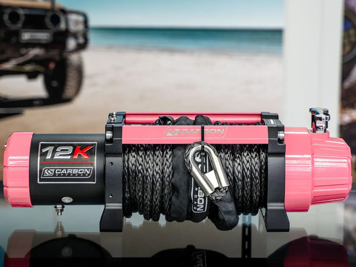The Pink Carbon 12K - 12000Lb Pink Winch With Pink Hook V3 1