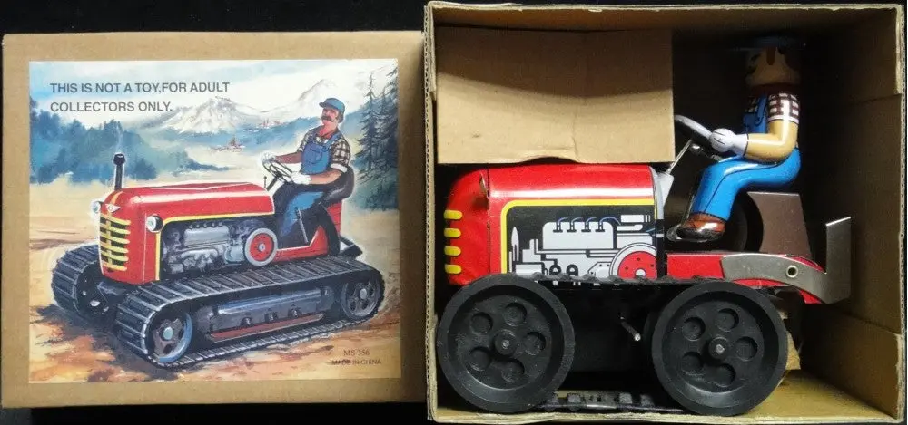鐵皮上鍊工程車系列 拖拉機 Tin Toys Ms356 Wind-Up Action Collection Classic Tractor 1
