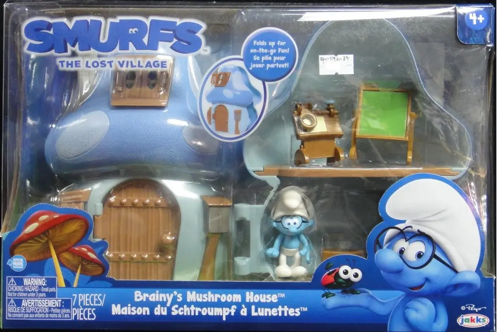 Jakks Pacific 貝約 藍精靈 迷失的村莊 聰聰的蘑菇屋 Peyo Smurfs The Lost Village Brainy's Mushroom House 96572 (Epc-1192-374) 1