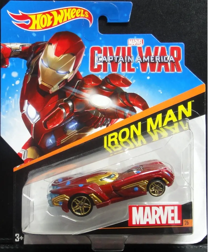 美泰 風火輪 美國隊長3 英雄內戰 鐵甲奇俠 火箭車 Mattel Hot Wheels Marvel Captain America Civil War Iron Man Rocket Car Djj55 (Piu/Kw268d-18) 1