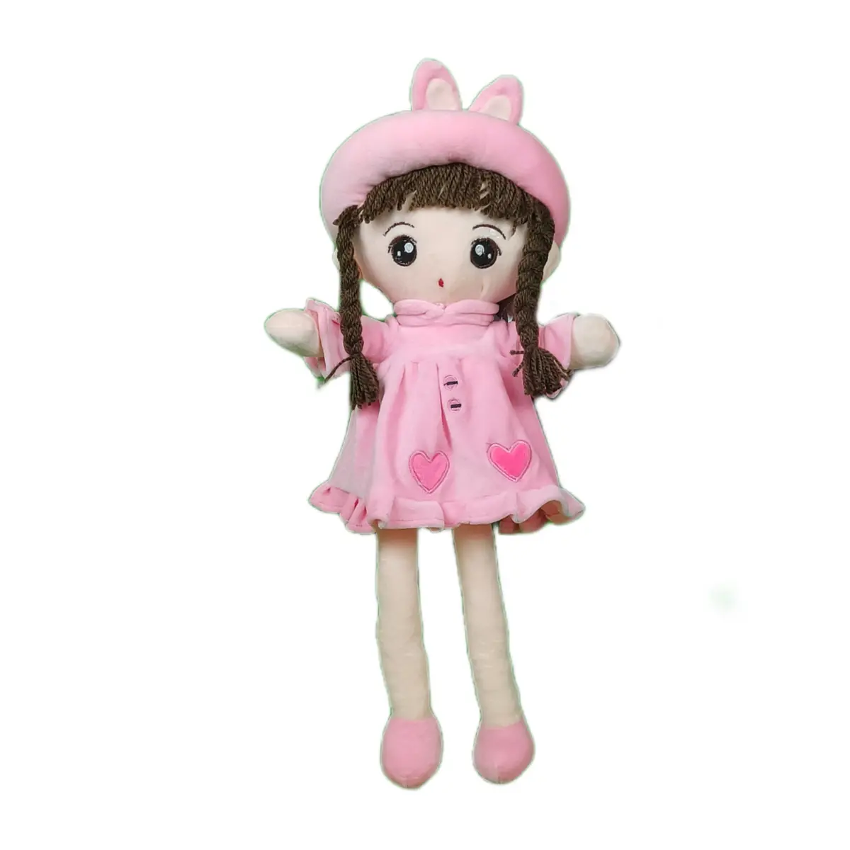 Play Hour Eva Rag Doll Plush Soft Toy Wearing Baby Pink Frock For Ages 3 Years And Up, 45Cm 1