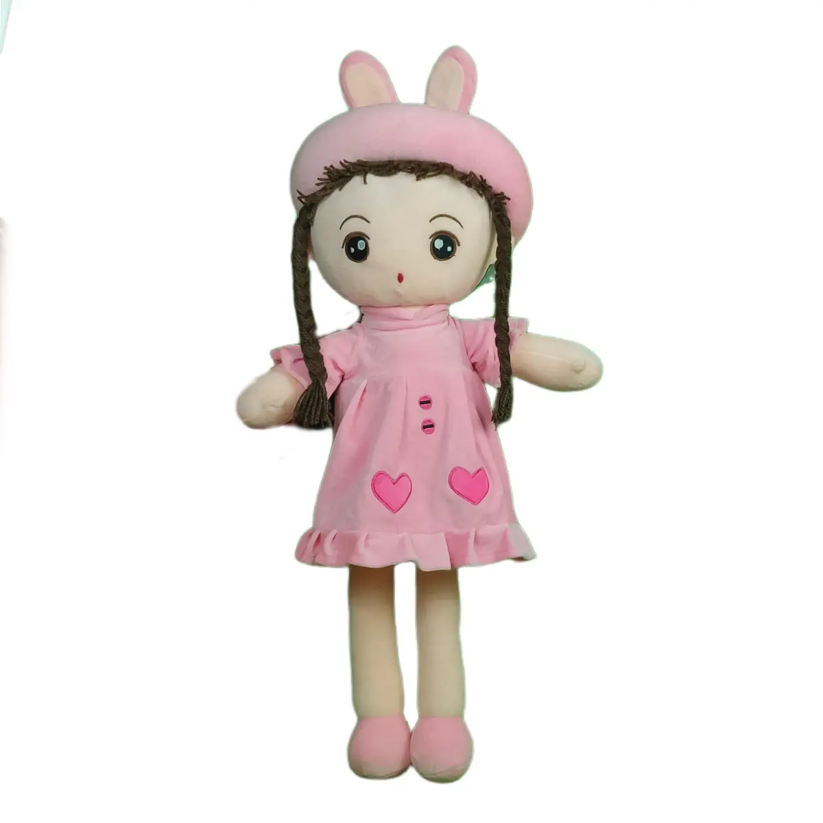 Play Hour Eva Rag Doll Plush Soft Toy Wearing Baby Pink Frock For Ages 3 Years And Up, 75Cm 1