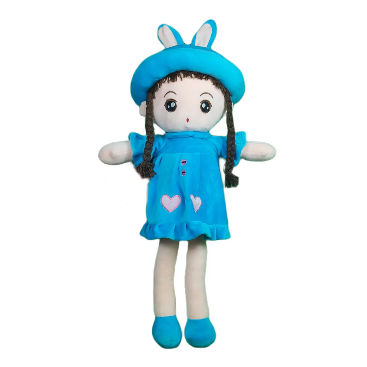 Play Hour Eva Rag Doll Plush Soft Toy Wearing Blue Frock For Ages 3 Years And Up, 75Cm 1