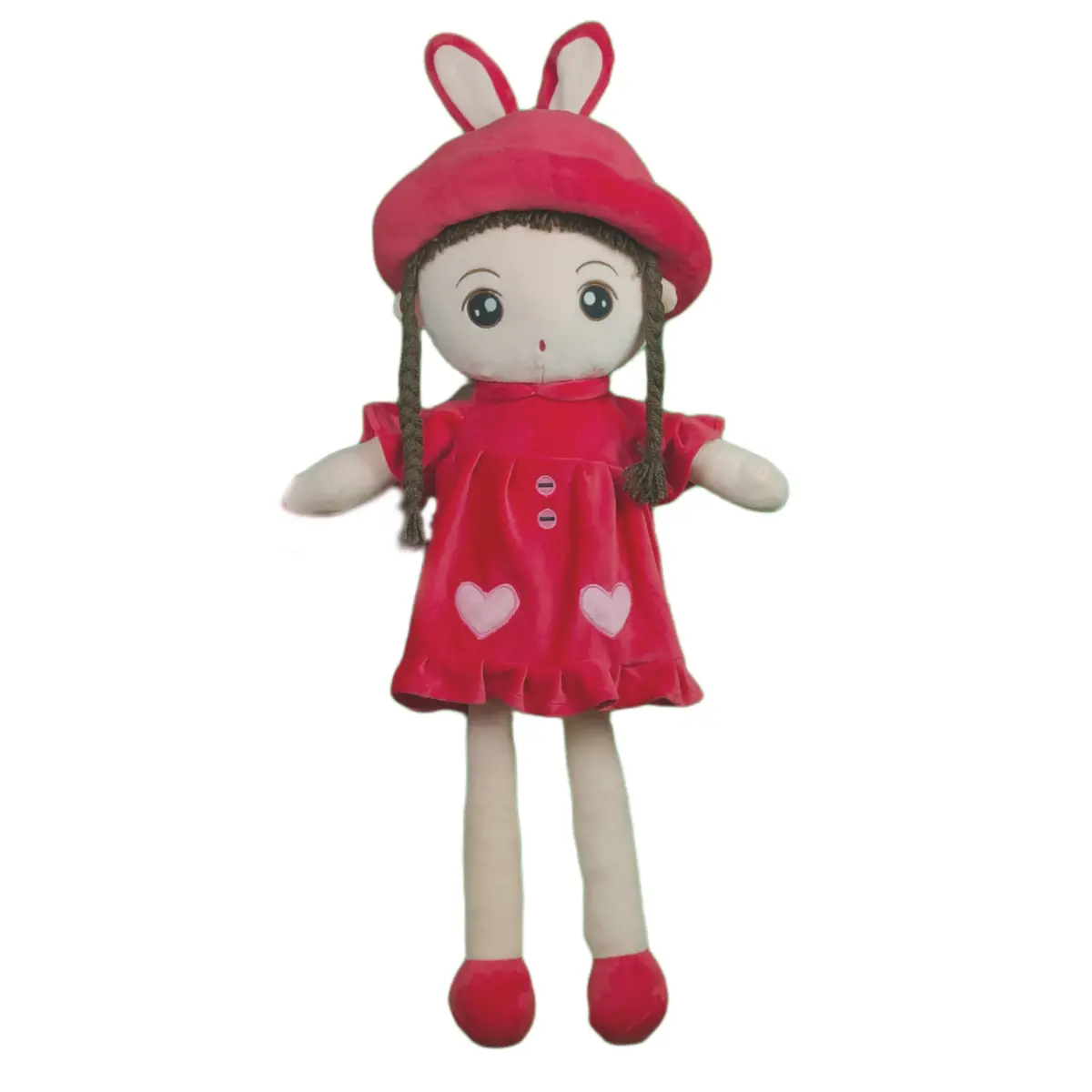 Play Hour Eva Rag Doll Plush Soft Toy Wearing Pink Frock For Ages 3 Years And Up, 75Cm 1